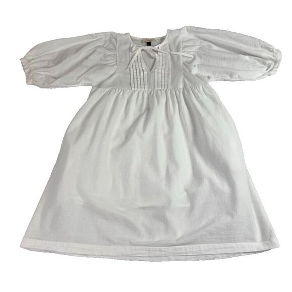 Universal Thread Dress XS White Puff Sleeve Peasant Necktie Cottage Core - Picture 1 of 14